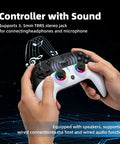 Wireless Game Controller For PS5 PC iOS Mac Android And Steam Deck With Dual Vibration and RGB lighting in hands.