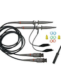100MHz Oscilloscope Probe Kit With 2 Probes And Accessories For Compatible Scopes From HP Tektronix Agilent, shown with cables and tips