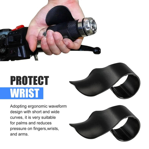 Game Changing Motorcycle Throttle Assist For 7/8 Inch Handlebars With Cruise Control Aid Black Accelerator Rest shown in ergonomic design.