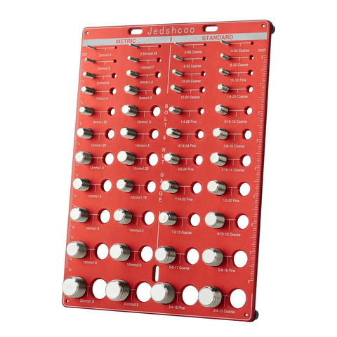 Must Have Portable Thread Gauge And Bolt Size Finder With Optimized Spacing 44 Nut And Bolt Sizes 22 Standard And 22 Metric