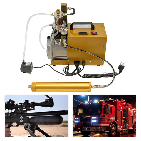 Heavy Duty 4500 PSI High Pressure Air Compressor Scuba Pump, Electric PCP Diving Pump With All Copper Motor. Powerful 1.8KW Engine For Tire Inflation, PCP Rifles, Gas Cylinders And Pipeline Testing. Robust Industrial Grade Compression Machine Built For