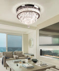 Crystal Chandelier LED Ceiling Light With Remote Control And App Control Dimmable Pendant For Dining Room Bedroom Living Room