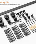 52 Inch Bi Folding Barn Door Hardware Track Kit For Four Doors Under 12.5 Inches Wide Panels components on white background
