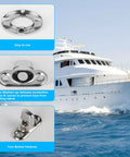 Collage of nickel-plated twist-lock eyelets and turn-button fasteners for boats; 12 sets with 24 screws.
