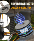 Upgraded Condenser Fan Motor 1/4 HP 1100 RPM 208 230V CW CCW With Metal Capacitor shown with rotation capability