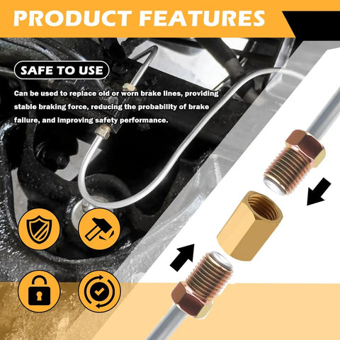 Rear Brake Line Kit Three Sixteenth Inch Steel Sixteen Inch With Inverted Dual Connectors And Two Fittings installed in vehicle