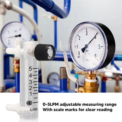 0-5 LPM Panel Mount Gas Flowmeter For Air Adjustable Flow Meter With Clear Scale And Transparent Wall 4 Percent Accuracy