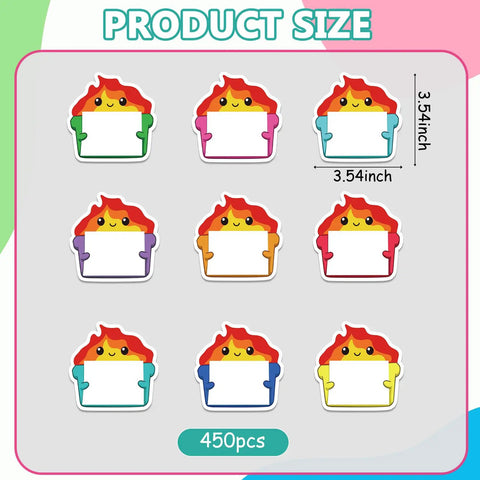 Dumpster Fire Sticky Notes 9 Pack Cute Shaped Self Adhesive Notepads for Office Chaos Desk Decor with 3.5 x 3.5 in size illustration
