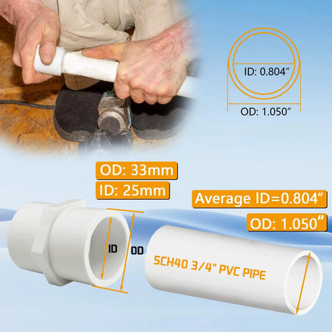 Installation of Ten Pack White PVC Pipe Fittings Three Quarter Inch NPT Female Thread Adapter Socket To Female PVC Schedule 40 Couplings DIY Friendly For Easy Install