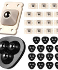 Assortment of Self Adhesive Caster Wheels With 360 Degree Rotation ABS And Stainless Steel 32 Pack For Easy Glide And Swivel Mobility