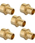 Pex 3/4 Inch By 1/2 Inch Female NPT Thread Adapter Barb Crimp Brass Fitting Pack Of 5 For Home DIY Plumbing Projects Lead Free DZR Brass