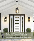 Slick Modern Outdoor Pendant Light, Top Notch Hanging Lantern For Front Porch And Entryway With Heavy Duty Weatherproof Build In Matte Black Finish.