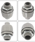 Heavy Duty Liquid Tight Connector 1/2 Inch Straight 180 Degree No Sweat Install Steel Plastic Conduit Fitting Solid Grip 150 Pack close-up view showing details and texture.