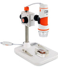 5MP Handheld Digital Microscope With 20X To 200X Magnification And True IR Cut Lens For Clear Detail On Coins, Circuits, Textiles, Insects And More, High Resolution Images And VGA Video on stand