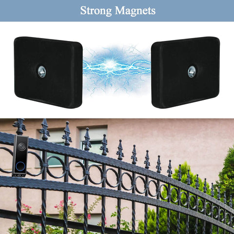 Magnetic Doorbell Camera Mount For Video Doorbell E340 No Drill Installation on metal fence with strong magnets