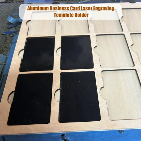Precision Laser Engraving Jig For Metal Business Cards And Nameplates, Universal Template Holder For Accurate, Sharp Engraving On Standard Sized Cards, Pro Grade Jig For Custom Branding. wooden laser engraving jig holding standard metal cards