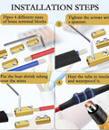 Installation steps for All In One Wire Connector Kit With 4 6 8 10 AWG Quick Wiring Terminals 70 Screws 35 Heat Shrink Tubes