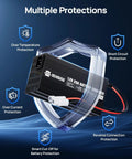 12V 20A LiFePO4 Battery Charger With 14.6V Output 300W Fast Charge Quick Connector And LED Indicator 0V Activation Recovery Power Up For Boat RV Solar Off Grid Home Systems with multiple protection features.