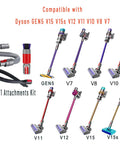 3-In-1 Vacuum Attachment Bundle With 23 Inch Flexible Crevice Tool, 63 Inch Extension Hose And Soft Dusting Brush, Dyson models