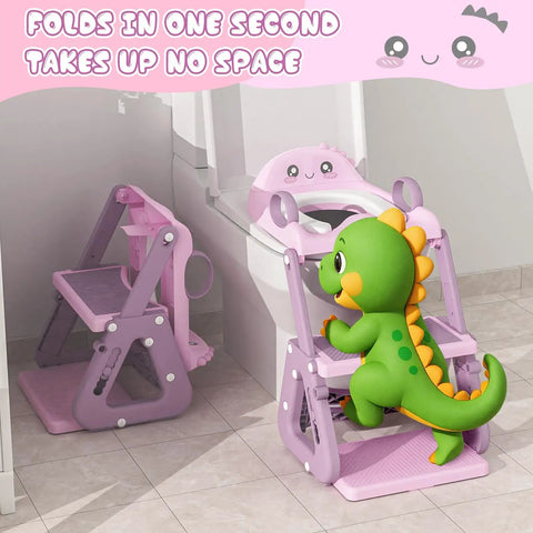 Rock Solid 2 In 1 Potty Training Seat With Quick Fold Step Stool For Toddlers And Kids Boys Girls Features Stable Triangle Frame Splash Guard Anti Slip Pads And Adjustable Height For Zero Hassle Learning