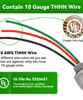 Badass Hella Flexible 1/2 X 6Ft Electrical AC Whip Kit Includes 10 AWG Copper Wire Liquid Tight NonMetallic Conduit with colors