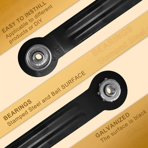 Four Pack Glider Bearing Arm Bracket Hardware for Rocker Replacement Parts, black galvanized steel bearing arm close-up
