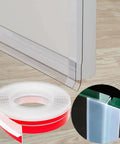 T-shaped door draft stopper, clear silicone weather strip for side of door frame, 1.37 in wide x 20 ft roll
