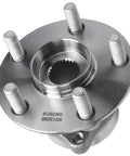 Front view of Front Wheel Bearing Hubs Replacement Kit For Toyota Prius 2004-2009 Ready To Roll Two Front Hub Assemblies With Bearings 5 Bolt Non ABS