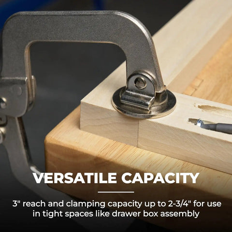 Heavy Duty Three Inch Face Clamp For Woodworking Knock Out Flush Joints Like A Pro adjusting on wood for tight spaces.