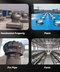 Residential property ventilation systems featuring metallic ventilators and PVC pipes for efficient airflow.
