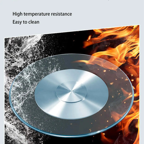 Tempered Glass Lazy Susan Turntable for Dining Tables with smooth rotation, explosion-proof, high temp resistant