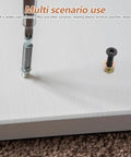 Wood Furniture Screws And Threaded Inserts Kit For Solid Hidden Installations shown on white wooden board.