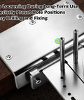Heavy Duty Adjustable Jaw Locking Tool Stainless Steel Bench Vise close-up view showing precisely preset hole positions for easy drilling.