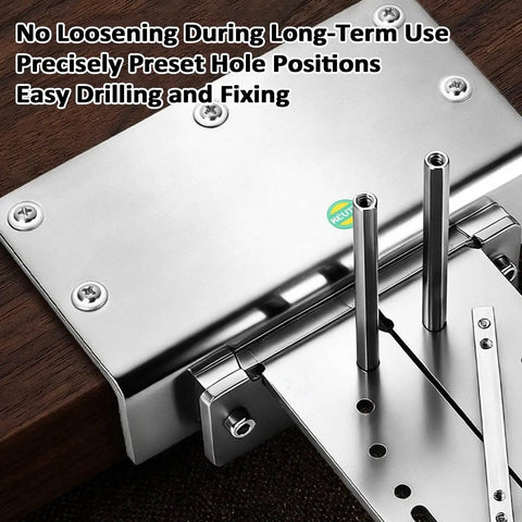 Heavy Duty Adjustable Jaw Locking Tool Stainless Steel Bench Vise close-up view showing precisely preset hole positions for easy drilling.