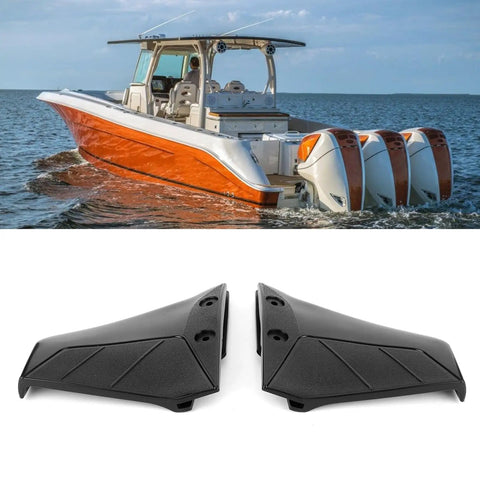 Outboard Hydrofoil Stabilizer For 4-50HP Boats With ABS Construction, bolts, nuts, washers included, smooth ride displayed