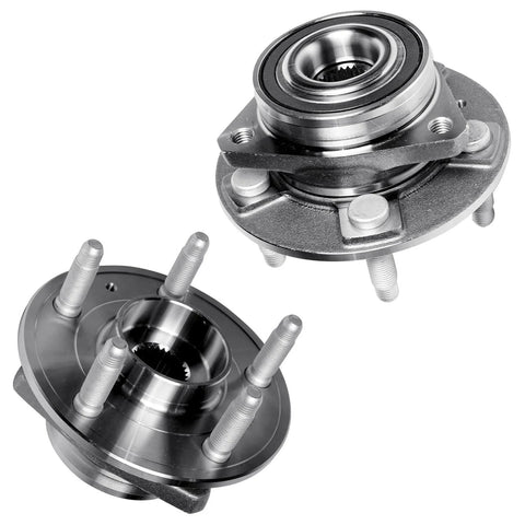 DIY Ready Front Wheel Bearing Hub Kit For Chevy Malibu Buick LaCrosse Regal Sportback And TourX Includes 2 Front Wheel Bearing Hubs And 2 Sway Bar End Links Premium; image of two metal front wheel bearing hubs