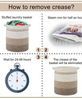 How to remove creases from 80L Laundry Hamper With Handles Decorative Woven Storage Basket For Living Room And Nursery Perfect For Toys Blankets Pillows And Clothes Gradient Yellow 20x18 Inches Kid Safe Totally Durable And Easy Carry