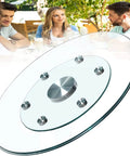 Tempered Glass Rotating Tray With Aluminum Core Turntable Heavy Duty Lazy Susan for dining table with smooth 360-degree spin