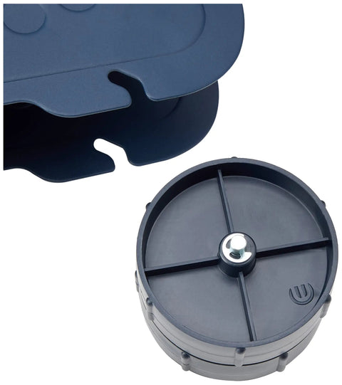 The Real Deal Heavy Steel Desktop Tape Dispenser Handles Up To Two Inch Packing Rolls With Three Inch Core, parts view.