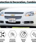 Car with Universal Front License Plate Bracket Holder No Drill Mount Kit for Cars and Trucks 12 by 6 Inch Frame