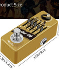 Tiny Titan Of Tone Five Band Graphic EQ Guitar Pedal with master level control, true bypass, rugged metal shell, product size