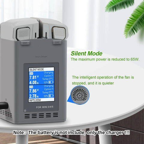 Two Way Battery Charging Dock For Mini 5 Pro And Mini Series Drones With Fast Dual Charge, LED indicators and Silent Mode feature
