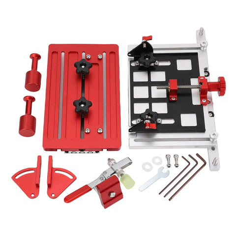 Adjustable Woodworking Backer Clamp For Table Saw Heavy Duty Aluminum Back Plate Holder Surface Clamp components on display