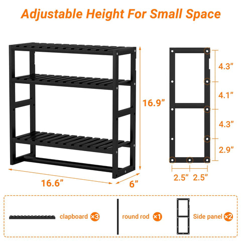 Over The Toilet Towel Rack And Bamboo Floating Shelf Adjustable Height Wall Mounted Dope Space Saving Bathroom Storage dimensions