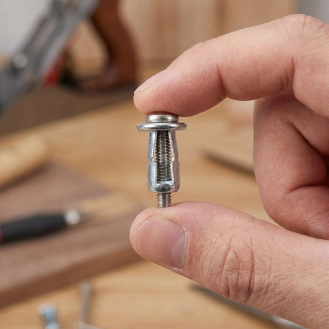 Beefy Hollow Wall Anchors M4 Kit For Drywall Fixings With Petal Expansion Nuts Zinc Plated Carbon Steel 50 Sets Universal Fit For Bathrooms Kitchens Outdoors Built To Last And Ready To Install. M4 zinc-plated hollow wall anchor held between fingers