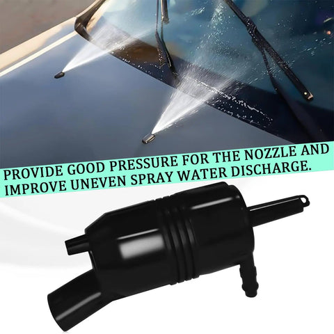 Top Shelf Windshield Washer Pump With Heavy Duty Grommet Ready To Go Direct Fit Replacement For Chevrolet Gmc Buick Cadillac Pontiac Cars And Trucks Runs Like A Charm Every Single Day, showing effective fluid spray pattern.