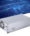 Beefy 600W DC Switching Power Supply For Industrial Automation, Reliable Converter With LED Indicators, Aluminum Alloy Enclosure, Wide 100 To 240V AC Input, Quiet, Efficient Performance For LEDs And Control Systems; side view