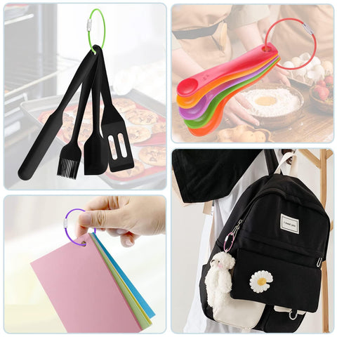 16 Pack Stainless Steel Wire Key Rings 2mm Nylon Coated Cable Key Chains, 6 Inch For Luggage Tags, Keys, Kitchen Utensils, Dusters, Assorted Colors