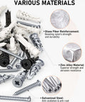 All In One 200 Piece Drywall Anchors And Screws Kit Self Drilling With Case DIY Friendly mix of nylon and zinc steel materials.
