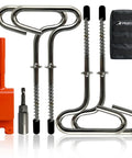 Ice Anchor Tool Kit For Cold Weather Fishing And Camping Beefy Stainless Steel Tent Stakes With Drill Adapter Set